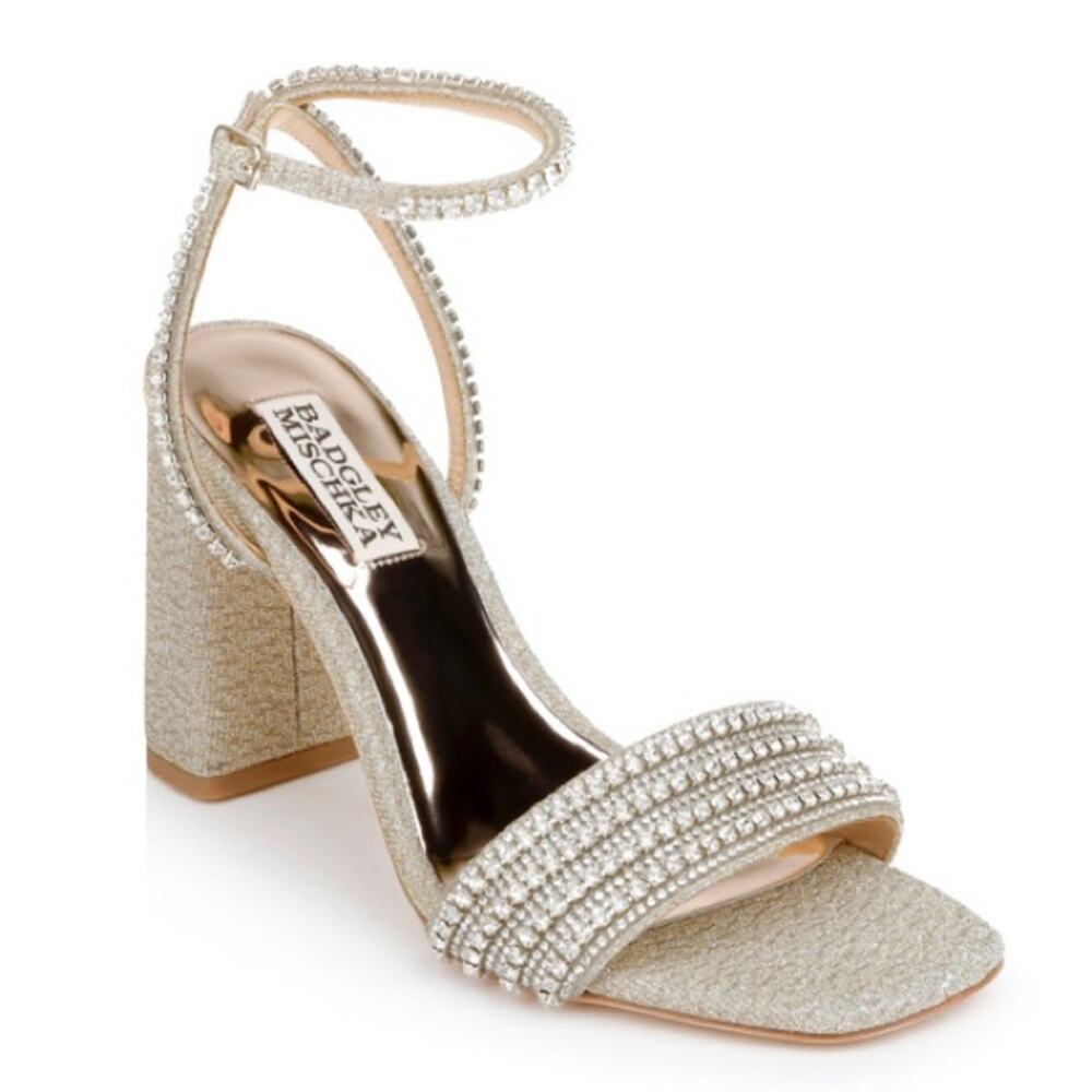 Badgley Mischka Becca Platino Heels Size 5.5 New $235